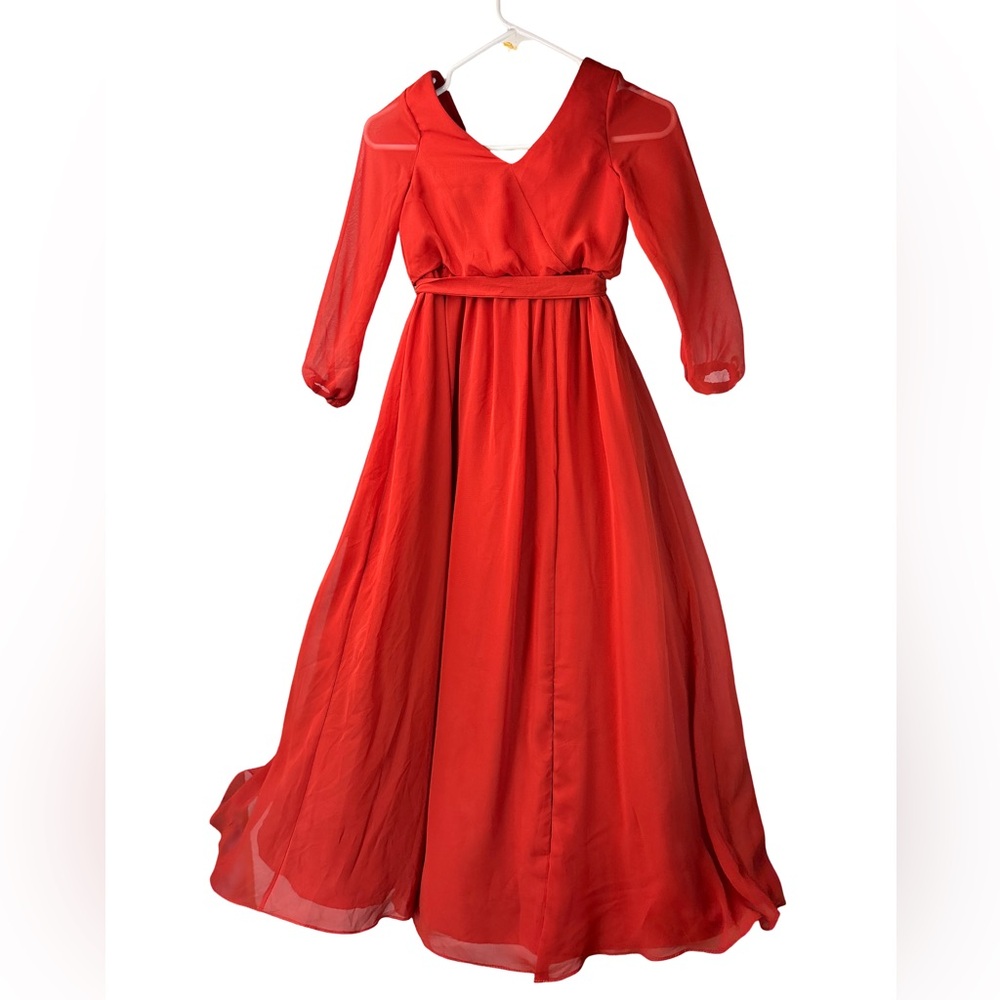 Azazie Angelica Rust Formal Kids Dress Girl Size 6 - Picture 6 of 7